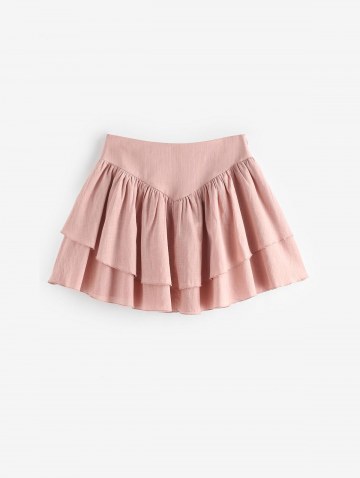 Satin Bandeau Layered Skirt Set