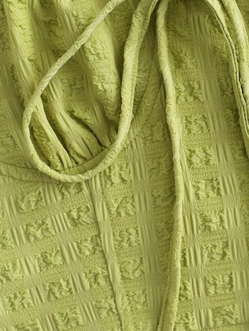 Seersucker Smocked Frilled Cami Bralette Top