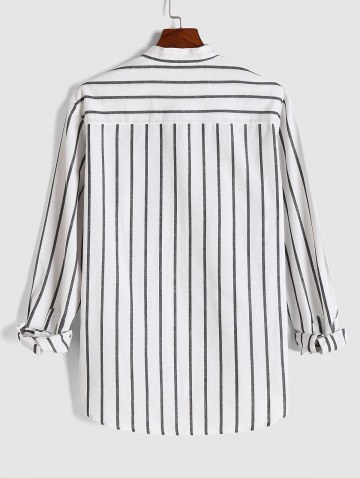 Stripe Pattern High Low Shirt
