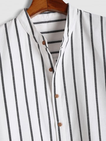 Stripe Pattern High Low Shirt