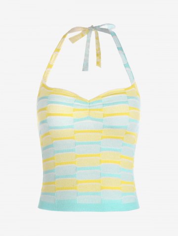 Striped Halter Knitted Tank Top