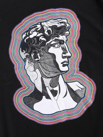 Stripes Character David Print Short Sleeve T-shirt