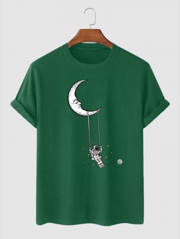 Swing And Astronaut Printed Crew Neck T-shirt