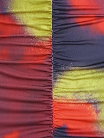 Tie Dye Ruched Mini Bodycon Dress