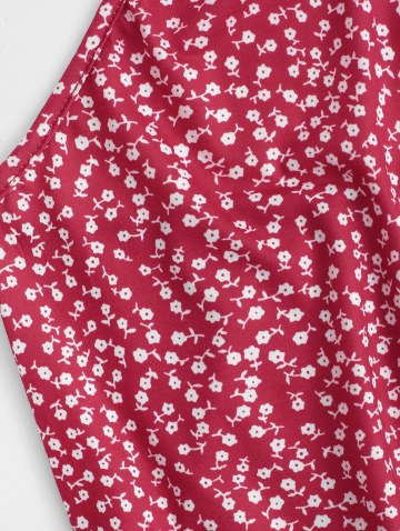 Tiny Floral Print Halter Crop Top