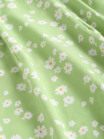 Tiny Floral Ruched Tie Shoulder Mini Dress