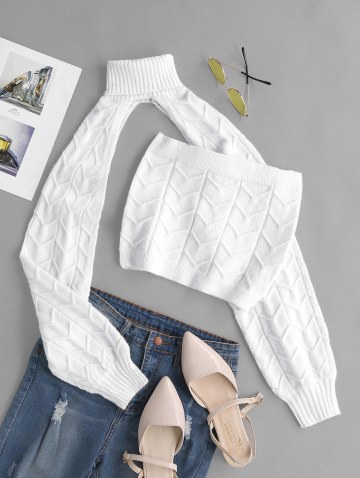 Turtleneck Shrug Sweater And Tube Top Set