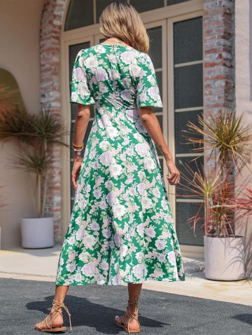 Twist Floral Midi Dress
