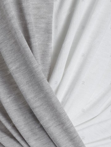 Twist Front Long Sleeve Contrast T-shirt