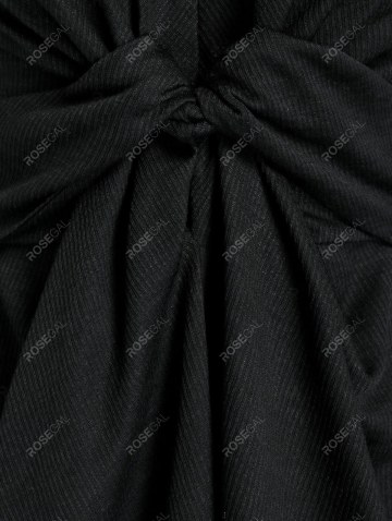 Twisted Front Ribbed Long Sleeve Dress