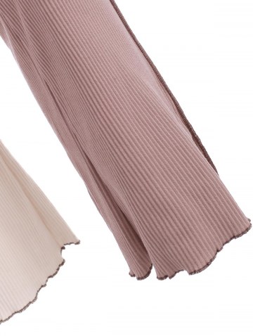 Two Tone Rib-knit Bootcut Pants